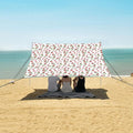 ALAZA Heart Red Rose Flower Floral Beach Tent Sun Shelter UPF50+ Protection Beach Shade Canopy w/ 4 Sandbags for Outdoor Camping Fishing Backyard Fun Picnic 10x9 ft