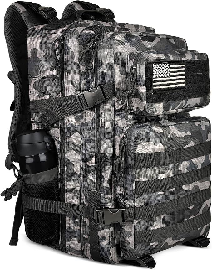 Zavothy 45L Military Tactical Backpack Army 3-Day Assault Pack Bug Out Bag for Hiking Camping | Army Bag Large Rucksack with Molle System