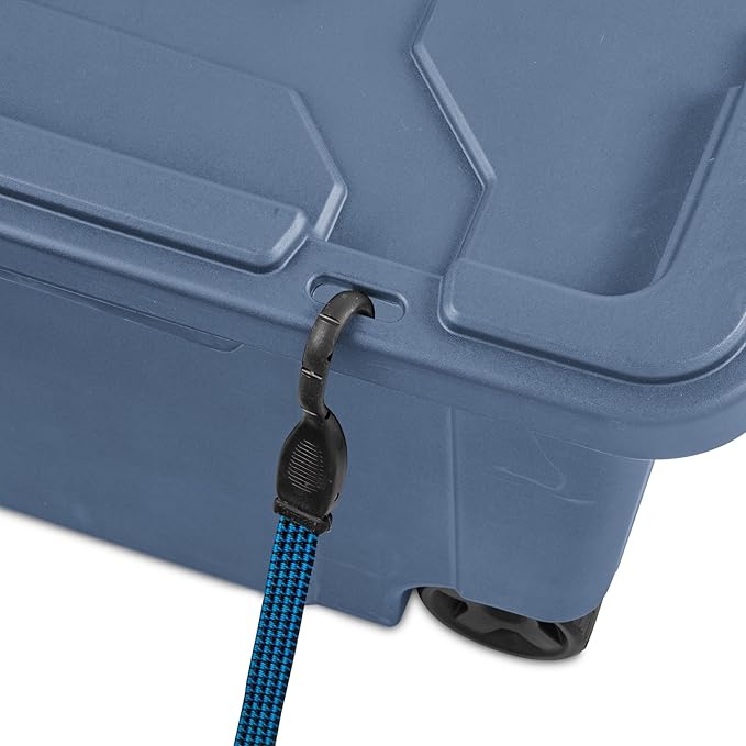 Storage Bins with Lids 40 Gallon Wheeled Plastic Storage Bins with HandleBlue - Large Capacity Stackable Storage Containers for Garage Organization