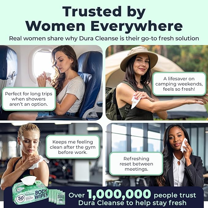 Body Wipes for Women Extra Moist No Rinse Bathing Sheets 4pk 200 XL Shower Cloths + 16 Deodorizing Bath Wipes -10 x 11.5 Travel Size EssentialsToiletries for Womens Hygiene &amp Post Workout Clea