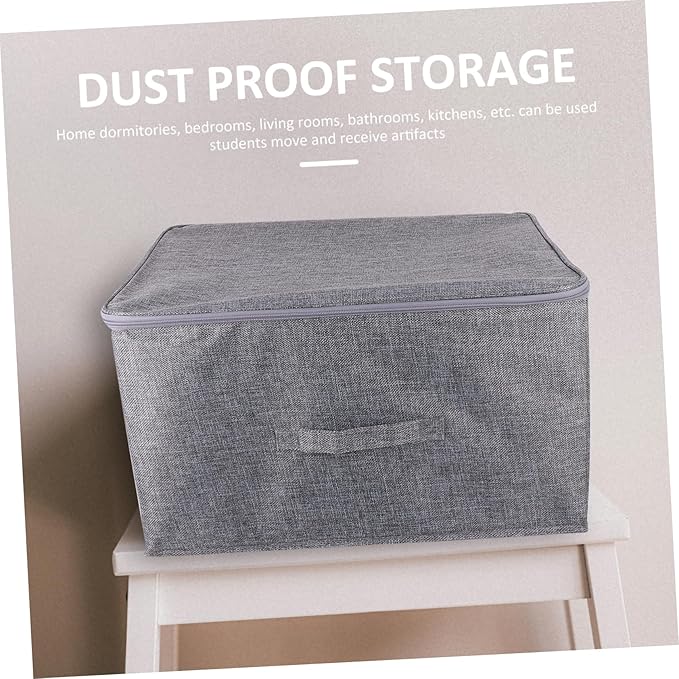 Zerodeko Large Foldable Storage Bin Cloth Storage Organizer with Zip Lid for Home Office and Travel for Organizing Blankets Pillows and Clothing