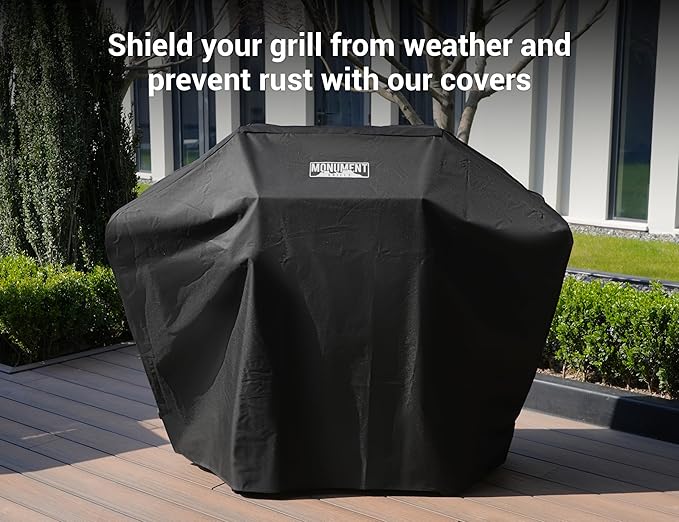 Monument Grills Larger 4-Burner Propane Gas Grills Stainless Steel with BBQ Cover(2 Items) Outdoor Use