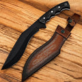 Poshland Handmade Kukri Knife with D2 Steel Blade Durable G10 Handle Premium Leather Sheath Ideal for Carving Hunting Outdoor Use and Gift for Adults