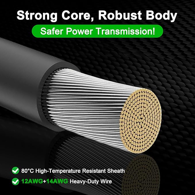 Boobrie 10m 32ft Solar Extension Cable Solar to DC7909 Cable with Solar Series Connector 14/12AWG Dual Gauge 221°F 300V for Power Stations Industrial UseRV Camping
