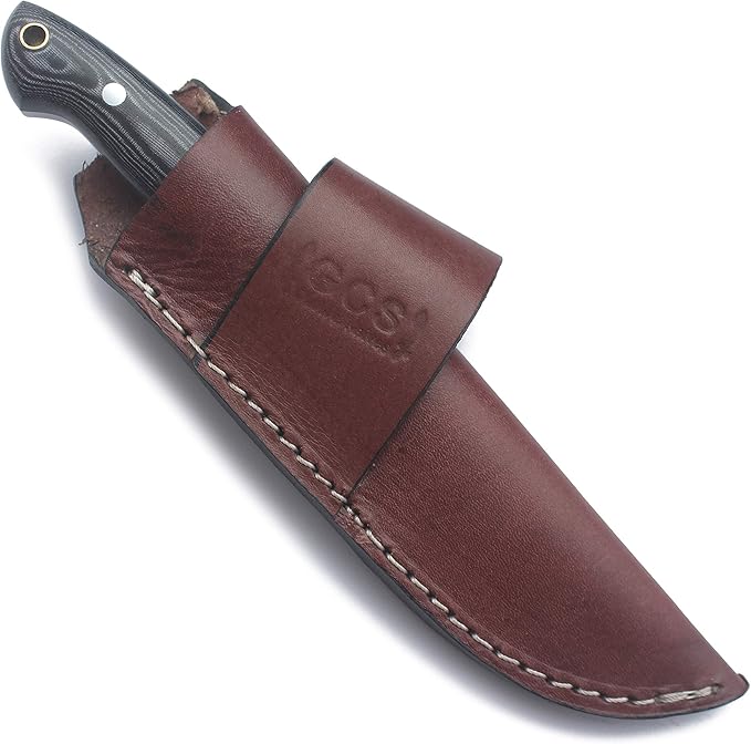 GCS Handmade Micarta Handle D2 Tool Steel Tactical Hunting Knife with leather sheath Full tang blade designed for Hunting &amp EDC GCS 124