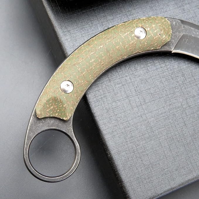 C16901 Fixed Blade Knives D2 Steel Micarta Handle Outdoor Survival Claw KnifeCamping EDC Tools Kydex Sheaths(Green)
