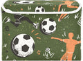 Green Soccer Player Ball Outline Storage Box with Lid 1 PC Foldable Storage Bin with Lids Stackable Storage Bins Cube Closet Organizer Basket with Flip-Top Lid &amp Handles for Shoes Books Towels