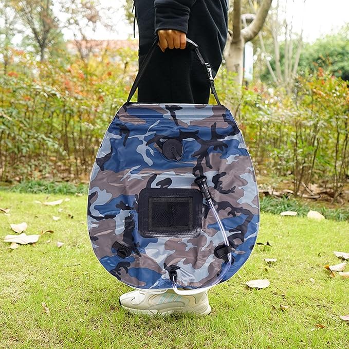 20L Weight Camp Shower Bag with Water Thermometer Rotating Nozzle Leak-Proof Design |Portable Outdoor Camping Solar Shower Climbing Beach Swimming|Hiking Hunting Traveling Heated