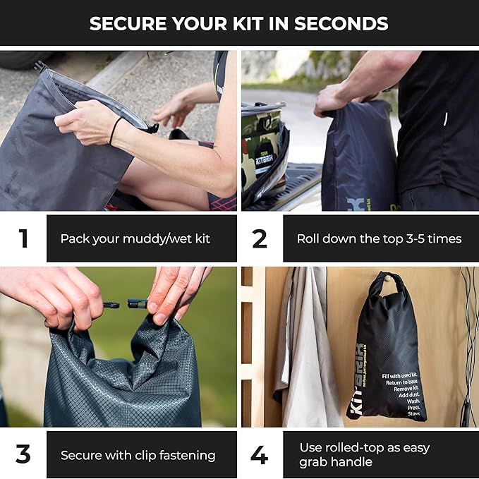 KitBrix DobiPak Drybag 12L - Keeps Wet Gear Separate - Waterproof Dry Bag for Sports Camping &amp Travel - Perfect for Wetsuits Swim Gear Muddy Boots - Durable &amp Lightweight