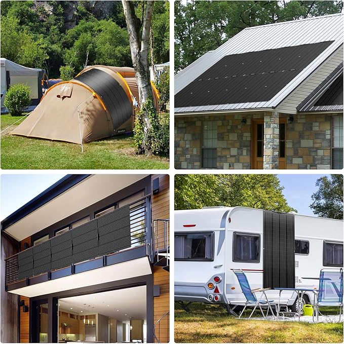 300 Watt Ultra Light Flexible Solar Panel Bendable All Black High Efficiency Monocrystalline Waterproof 24V/12V Perfect for RV Boat Van &amp Uneven Surfaces (Flexible-300W-3PACK)