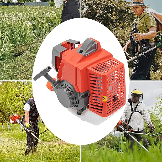 63.3CC 2-Stroke Gasoline Engine 2.2Kw Portable Agricultural Engine 0.34Gal Single-Cylinder 2-Stroke Engine Air-Cooled 7500R/Min for Lawn and Garden Equipment Weed Whackers
