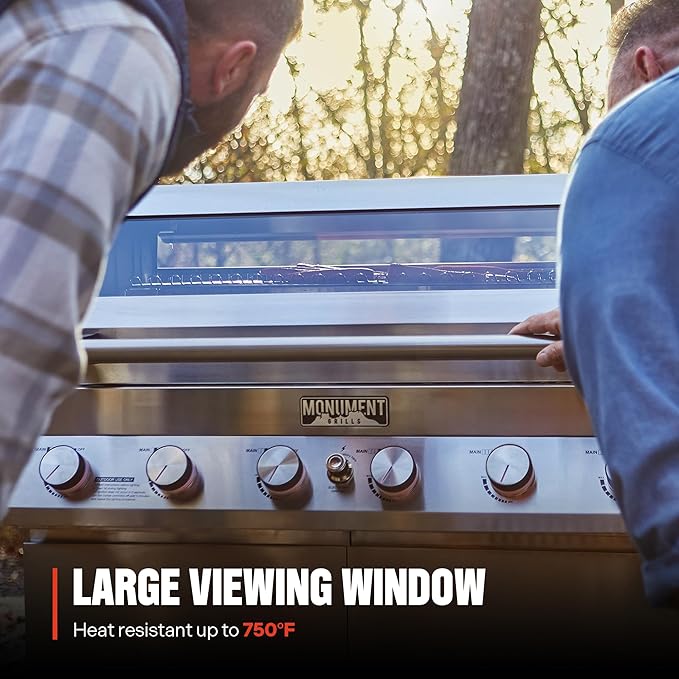 Monument Grills 6+1 Convertible Natural Gas Smart bbq Grill 6 Burners &amp 1 Side Burner Stainless Steel Denali 605 with Smart Technology Knob Controls (Without Conversion Kit)