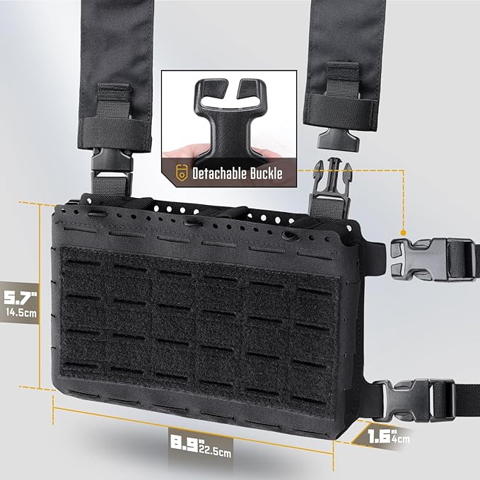 WYNEX Tactical Pouches Chest Pack Modular with Triple Magazine Insert Molle Chest Rig Carrier