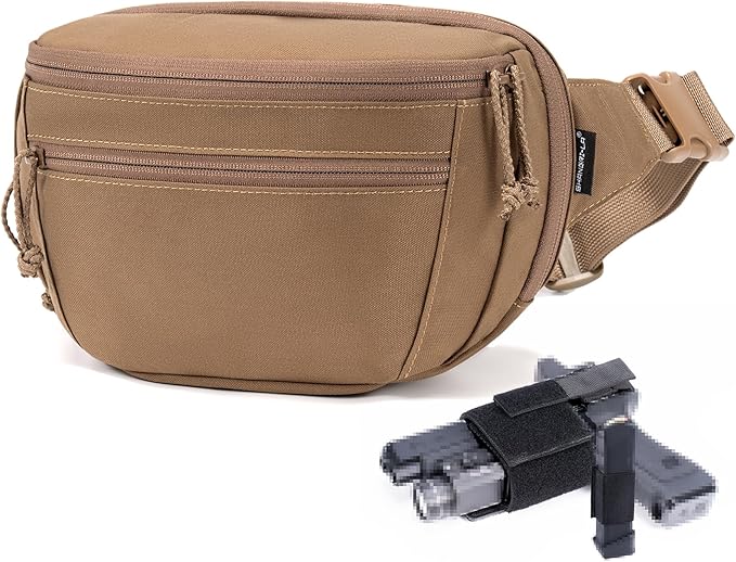 SHANGRI-LA Tactical Fanny Pack for Men and Women Low-Profile Waist Bag Holster Included Multi-Use for Hiking Travel EDC