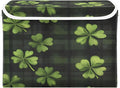 Doodle St. Patrick's Day Shamrock Pattern Foldable Storage Baskets Fabric Boxes with Handle Organizers with Flip-Top Lids Storage Bins for Home Bedroom Office