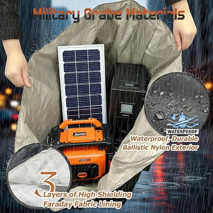 Faraday Bags 30“x24”x24“(283 Liters Capacity) for Large Generators &amp ElectronicsMilitary-Grade XXL EMF &amp RF Signal Shielding Cover for Computers TowersAnti-HackingPrivacy Protection (Waterp