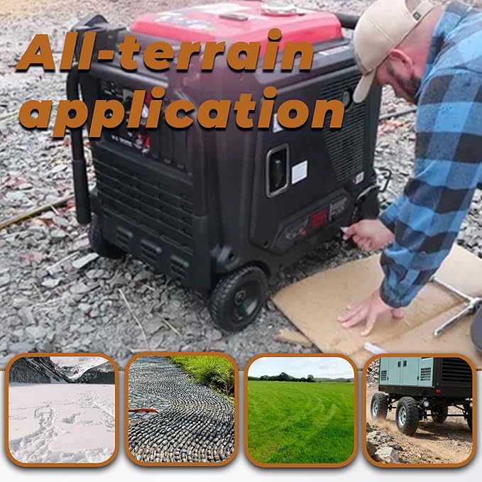 kimllier Black Inflatable All Terrain Generator Wheel Kit Replacement for Predator 9000 8750 and 6500 Watt Generators