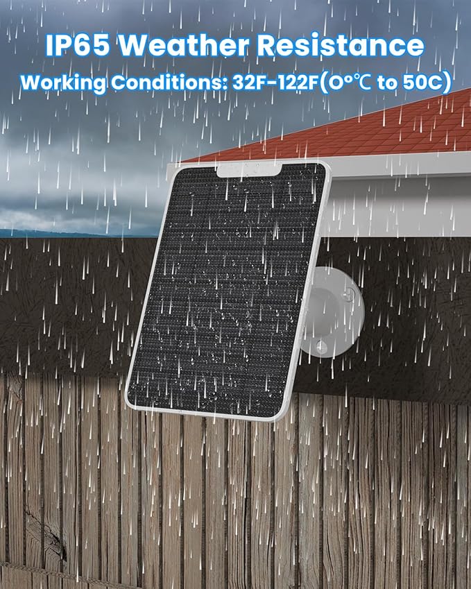 5W Arlo Solar Panel Charger Compatible with Arlo Essential Spotlight/XL Spotlight Camera Arlo Essential Solar Panel Charger w/ 10ft Waterproof Micro USB Charging Cable Adjustable Wall Mount 4 Pack