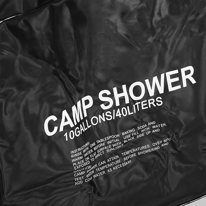 Kichvoe 40l Solar Heating Camping Shower Bag with Spray Head Portable Outdoor Shower Water Bag for Hiking Travel and Camping