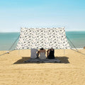 ALAZA Cute Dog Puppy Paw Prints Beach Tent Sun Shelter UPF50+ Protection Beach Shade Canopy w/ 4 Sandbags for Outdoor Camping Fishing Backyard Fun Picnic 10x9 ft