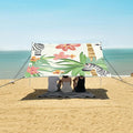 ALAZA Cute Cartoon Zebras Palm Trees Flowers Beach Tent Sun Shelter Portable Canopy Sunshade for Outdoor Camping Picnics Backyard Fun 10x9 ft