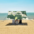 ALAZA Lily Floral Flowers and Leaves Beach Tent Sun Shelter Portable Canopy Sunshade for Outdoor Camping Picnics Backyard Fun 10x9 ft