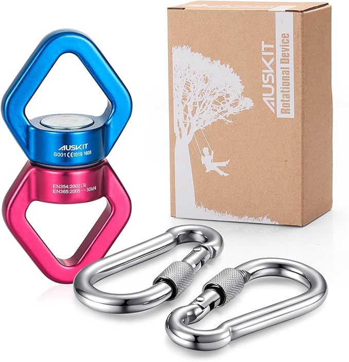 Blue Red Swing Swivel 30 KN Safest Rotational Device Hanging Accessory
