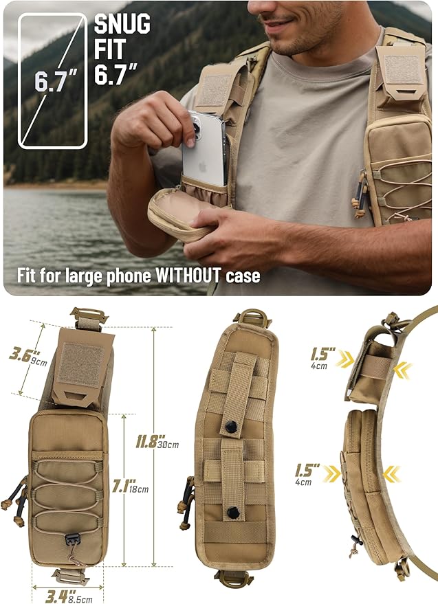 WYNEX Molle Backpack Accessories Pouch of Curve Design Version Tactical Backpack Strap Pouch Hiking Backpack Attachment Pack