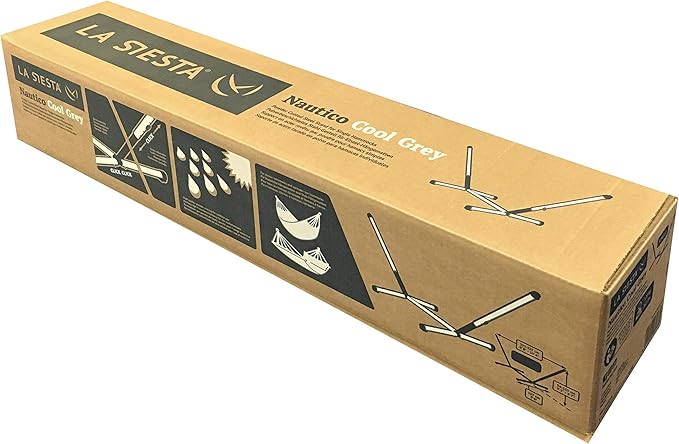 LA Siesta Nautico Cool Grey - Powder Coated Steel Hammock Stand for Double Hammocks