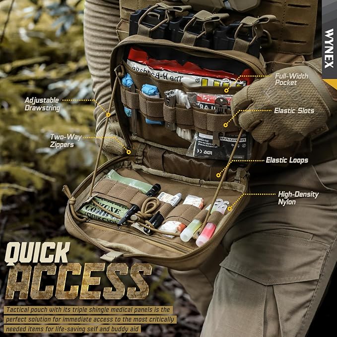 WYNEX Tactical Chest Rig Pack for Men Running Chest Bag with Front Loop Airsoft Tactical Mag Pouch Molle Admin Pouch of Laser Cut