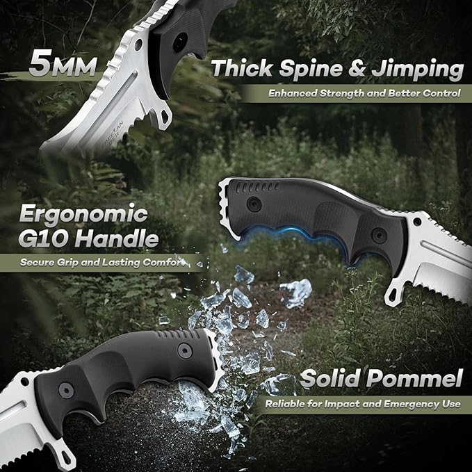 Freelander Tactical Axe 2 Pack and Fixed Blade KnifePlain &amp Serrated Edge