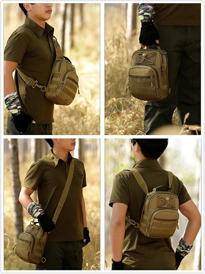 Protector Plus UNISTRENGH Tactical Sling Chest Pack Large MOLLE Crossbody Shoulder Bags Gear Duty Daypack