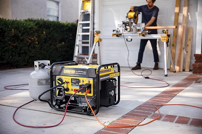 Champion Power Equipment 5500-Watt Dual Fuel RV Ready Portable Open Frame Inverter Generator with Quiet Technology and CO Shield CARB Compliant