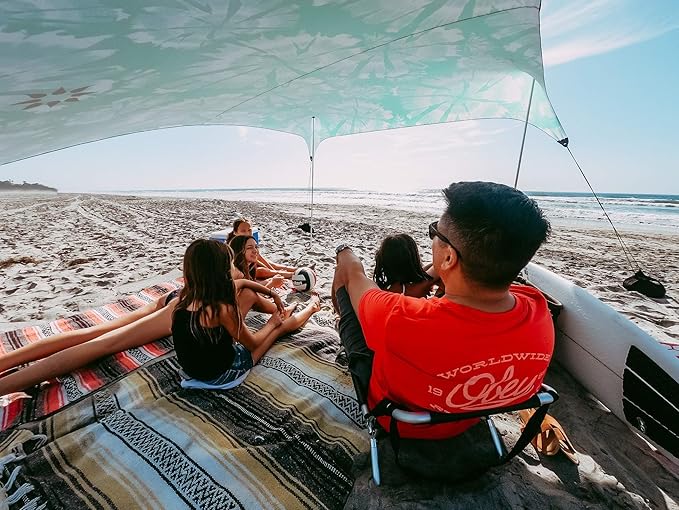 Neso Grande Portable Beach Tent Sun Shelter - Lightweight Beach Shade Canopy - Easy Setup for Family Outings - Patented Reinforced Corners - UPF 50+ Sun Protection