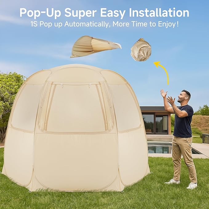Alvantor Pop Up Screen House Gazebo with Mosquito Netting Instant UV Resistant Sun Shelter for Patio &amp Backyard Portable Canopy Tent for 2-10 Person