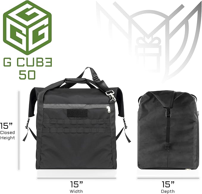 Xtreme Sight Line ~ AQUA G CUBƎ 50 Waterproof Faraday Bag for Small to Medium Generators and Electronics ~ Protects Against EMP/CME/EMF/RF ~ Diamond Form Farday ~ 1680D Ballistic Nylon ~ Black