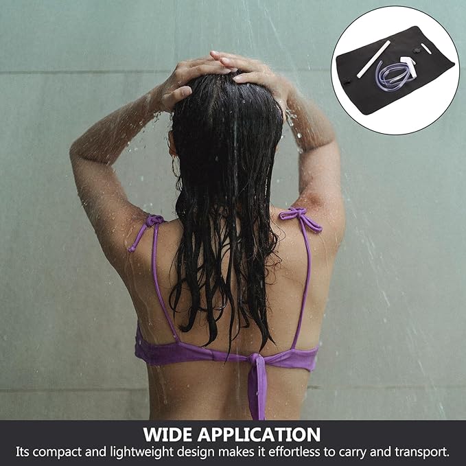 Portable Camping Shower Bag with Foldable PVC Waterproof Tent Shower Outdoor Showering Kit for Hiking and Travel