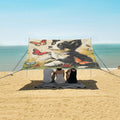 ALAZA Puppy Dog Play with Butterflies Beach Tent Sun Shelter Portable Canopy Sunshade for Outdoor Camping Picnics Backyard Fun 10x9 ft