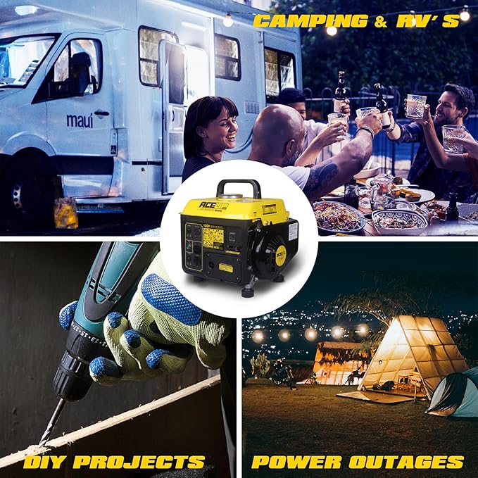 Aceup Energy 1200W Gas Powered Generator Small Portable Generator for Home Use Ultralight EPA &amp CARB Compliant