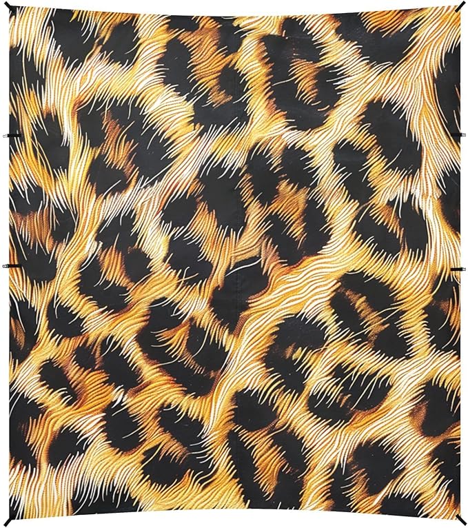 ALAZA Animal Skin Leopard Print Beach Tent Sun Shelter Portable Canopy Sunshade for Outdoor Camping Picnics Backyard Fun 10x9 ft
