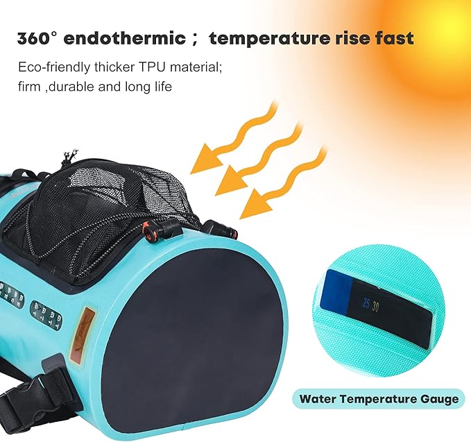 WILD HEART Camping Shower 5.8 Gallons/22L Portable Camp Shower Bag with Upgraded Screw Lid Water Level Window Pressure Foot Pump and Handy Nozzle Solar Shower for Beach Camping Hiking Trip