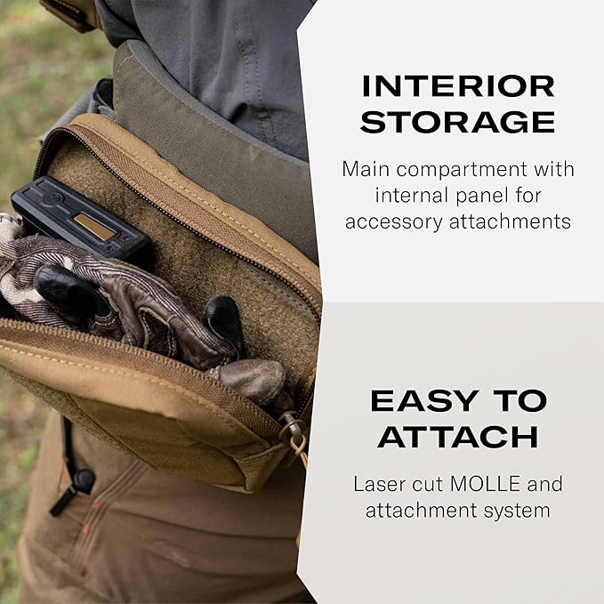 FHF Gear E4 Pouch – Large Multipurpose MOLLE Storage Pouch with Dual Zippers for Chest Rigs Hip Belts &amp Outdoor Gear