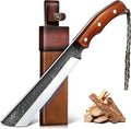 Purple Dragon Japanese Machete Knife for Cutting Trees Heavy Duty Full Tang Survival Machete with Wooden Sheath for Gardening Camping Bushcraft &amp Yard Work Gifts for Outdoor Men Women