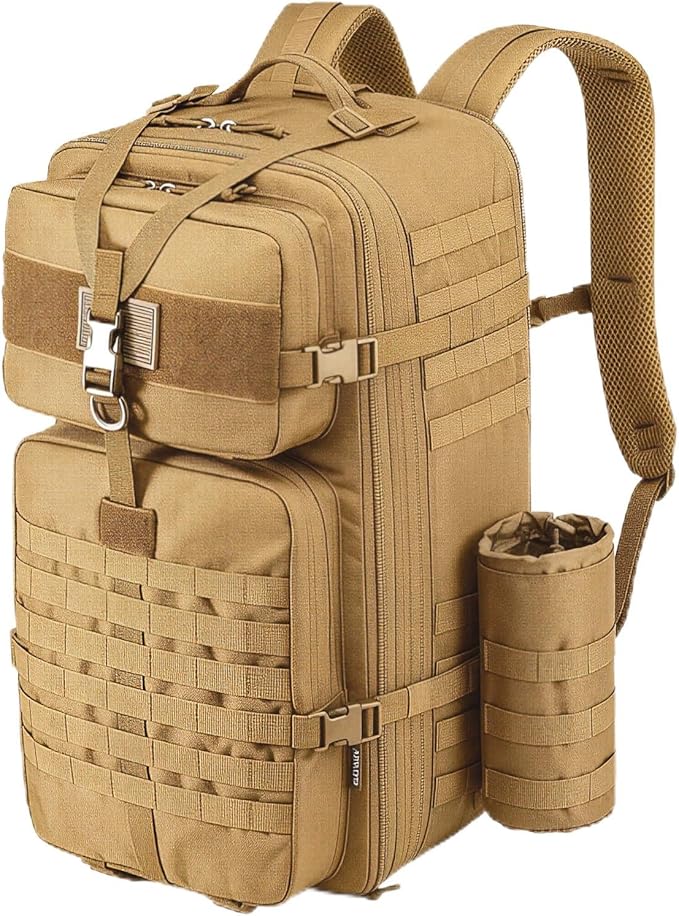 Tactical Backpack for Men 50L/60L/70L Expandable Military tactical Backpack Waterproof MOLLE Hiking &amp Camping Rucksack with Water Bottle Bag Assault Pack &amp Bug Out Bag for Outdoor