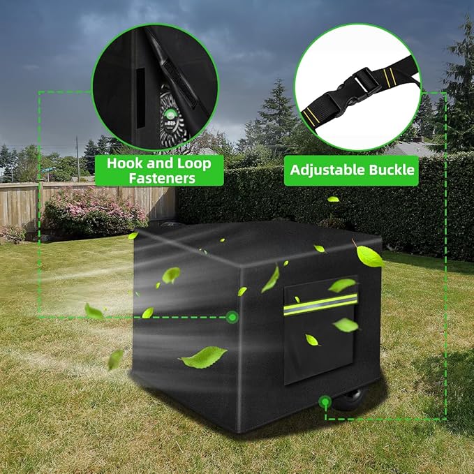 Outdoor Generator Cover While Running 600D Polyester Waterproof Generator Covers for Outside Fade and Tear Resistant All-weather Generator Enclosure 26”Lx20”Wx20”H (Black)