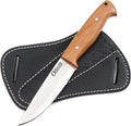 Ottoza Full Tang Bushcraft Knife with 1095 Carbon Steel Fixed Blade - Survival and Outdoor Camping Knife - Black Cross Draw Sheath and Olive Wood Handle 396