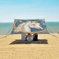 ALAZA Beauty White Unicorn Moon Beach Tent Sun Shelter Portable Canopy Sunshade for Outdoor Camping Picnics Backyard Fun 10x9 ft