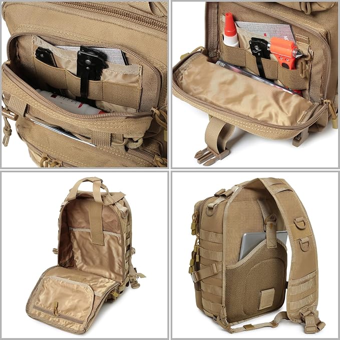 Tactical Sling Backpack and 38L Camping Storage Bag with Combination Lock