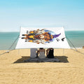 ALAZA Highland Cows Halloween Beach Tent Sun Shelter UPF50+ Protection Beach Shade Canopy w/ 4 Sandbags for Outdoor Camping Fishing Backyard Fun Picnic 10x9 ft