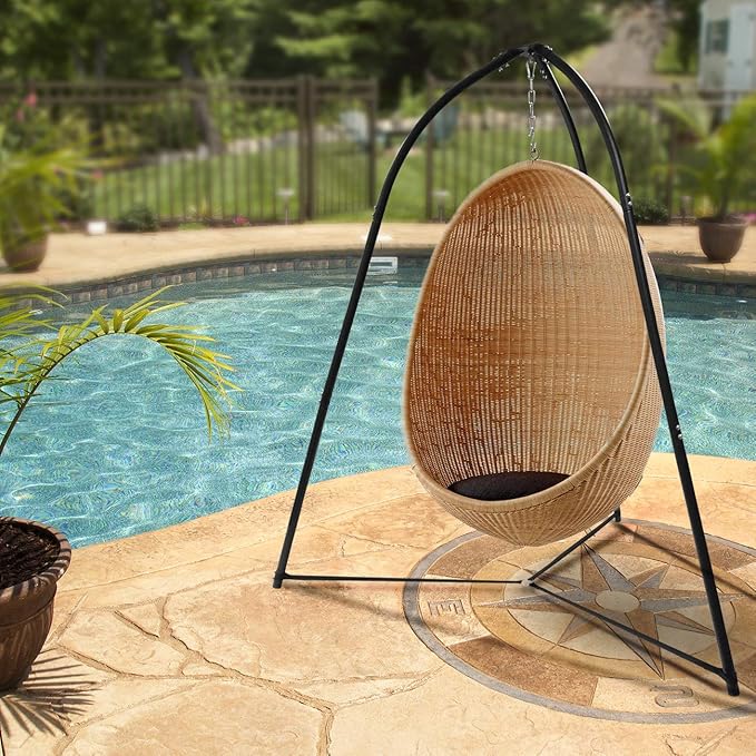 Sorbus Tripod Hanging Chair Stand – 330lbs Capacity Heavy Duty Steel Rust Resistant Adjustable Hammock Frame for Saucer Air Porch Indoor/Outdoor Use – Swing Not Included